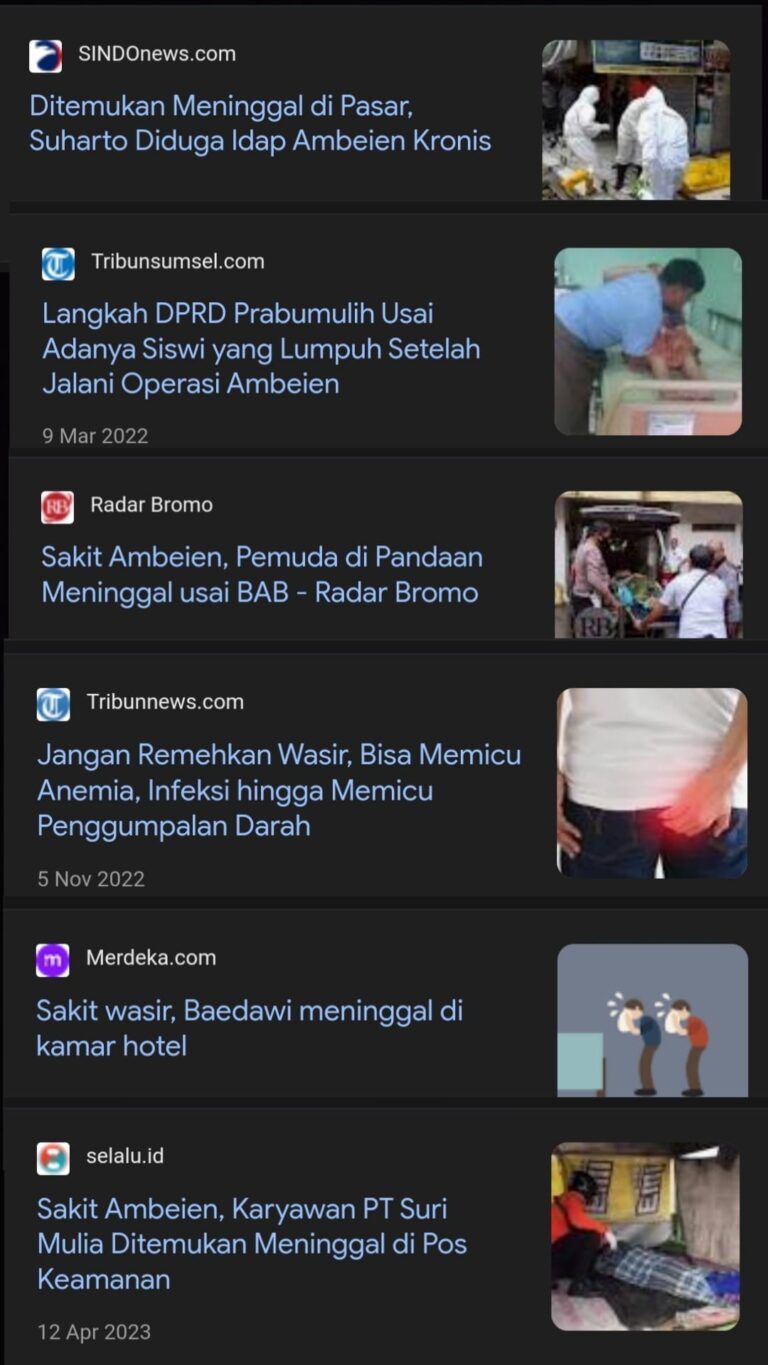 kasus ambeien di indonesia